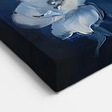 Abstract Botanical Prints - Midnight Blue Floral Canvas Art