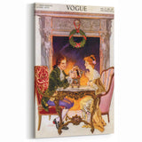 1913 Holiday Vogue Cover Art - Vintage Festive Couple Wall Print