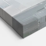 Contemporary Flower Prints - Green Leaves in Glass Vase on Gray