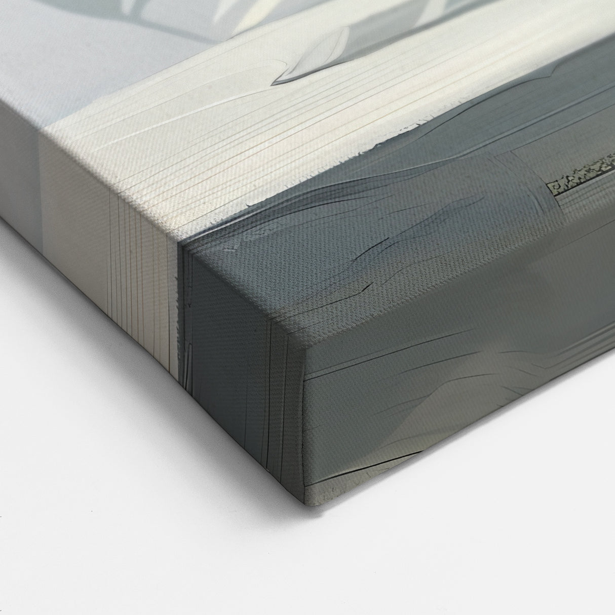 Floral Abstract Canvas Art - Olive Green Leaves in Glass on Gray