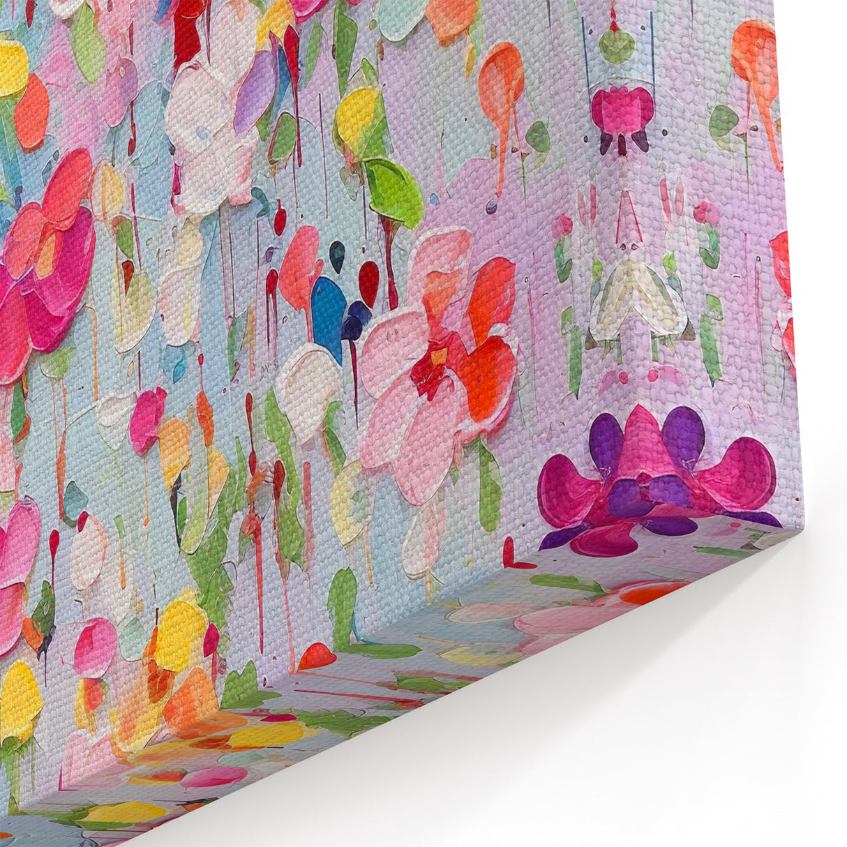 Colorful Abstract Florals - Vibrant Garden of Blossoms on Canvas