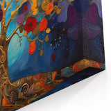 Abstract Flower Canvas - Whimsical Tree of Life in Vibrant Colors