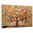 Floral Abstract Canvas Art - Colorful Tree of Life with Swirling Blooms
