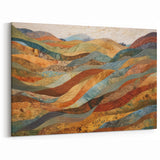 Quilted Autumn Hills Wall Art - Warm Fall Landscape Decor for Home