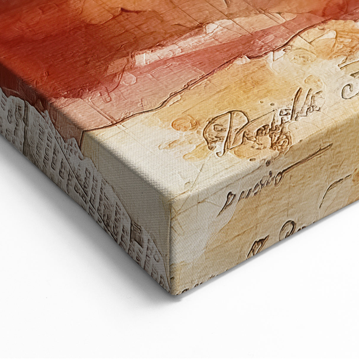 Autumn Leaves Fall Wall Art - Warm Beige and Red Seasonal Decor