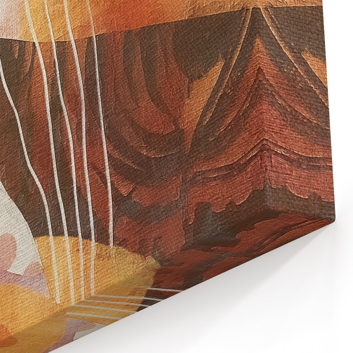 Abstract Autumn Wall Art - Warm Brown and Orange Fall Decor