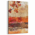 Autumn Blossom Wall Art - Warm Red and Beige Fall Decor