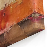 Autumn Blossom Wall Art - Warm Red and Beige Fall Decor