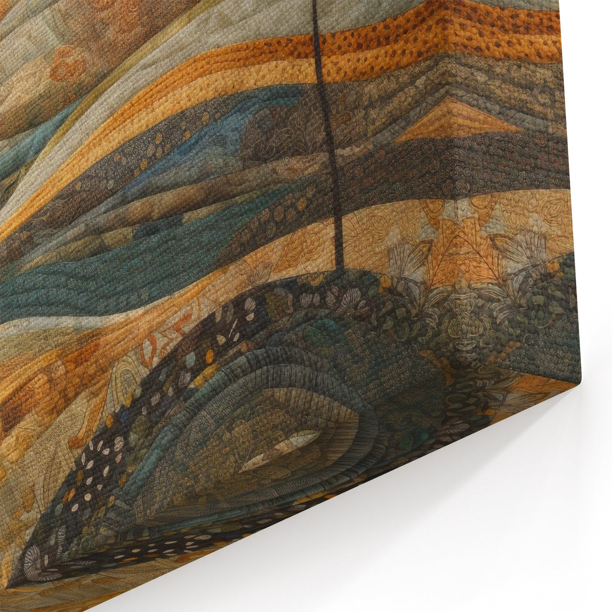 Rolling Hills Fall Wall Art - Earthy Olive Green and Yellow Landscape