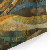 Rolling Hills Autumn Wall Art - Olive Green and Yellow Landscape Decor