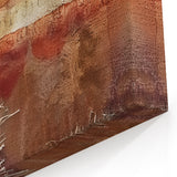 Textured Autumn Wall Art - Warm Beige and Red Abstract Fall Decor