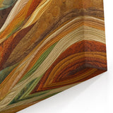 Earthy Hills Autumn Wall Art - Brown and Olive Green Landscape Decor