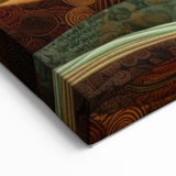 Earthy Hills Autumn Wall Art - Brown and Olive Green Landscape Decor