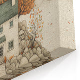 Autumn Cottage Charm - Fall Wall Art Cozy Rustic Seasonal Print
