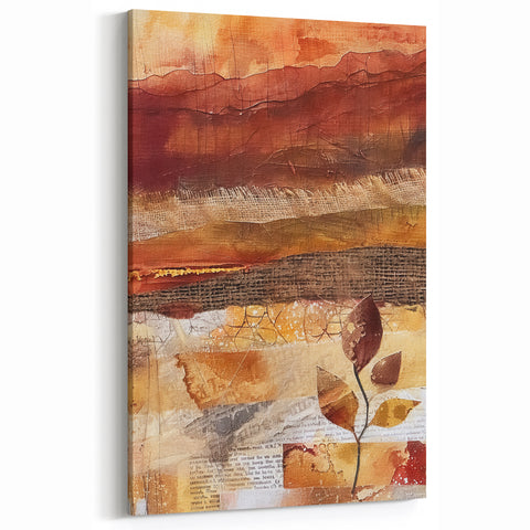 Rustic Harvest Collage - Fall Wall Art Textured Vintage Seasonal Print