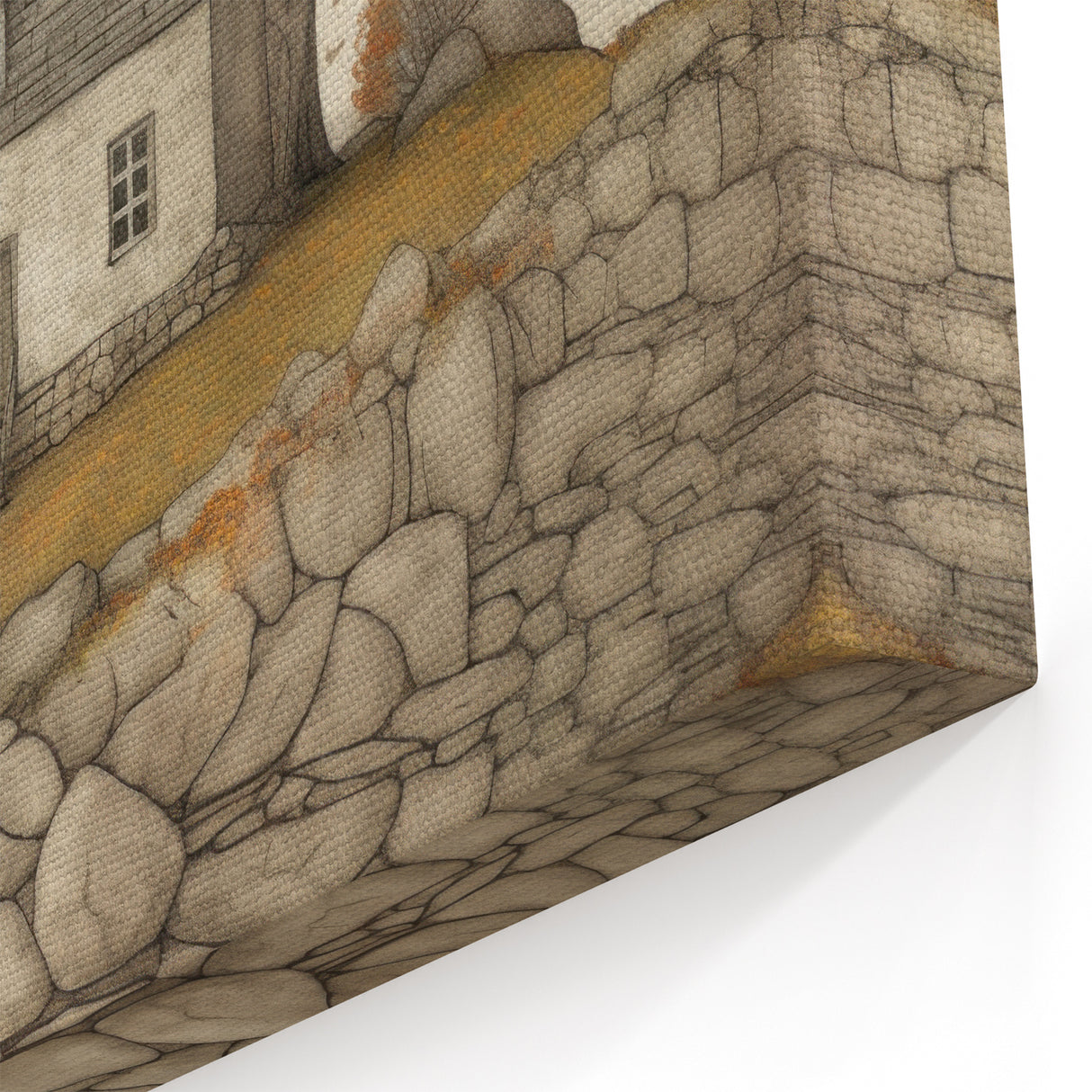 Rustic Autumn Cottage - Fall Wall Art Cozy Countryside Seasonal Print