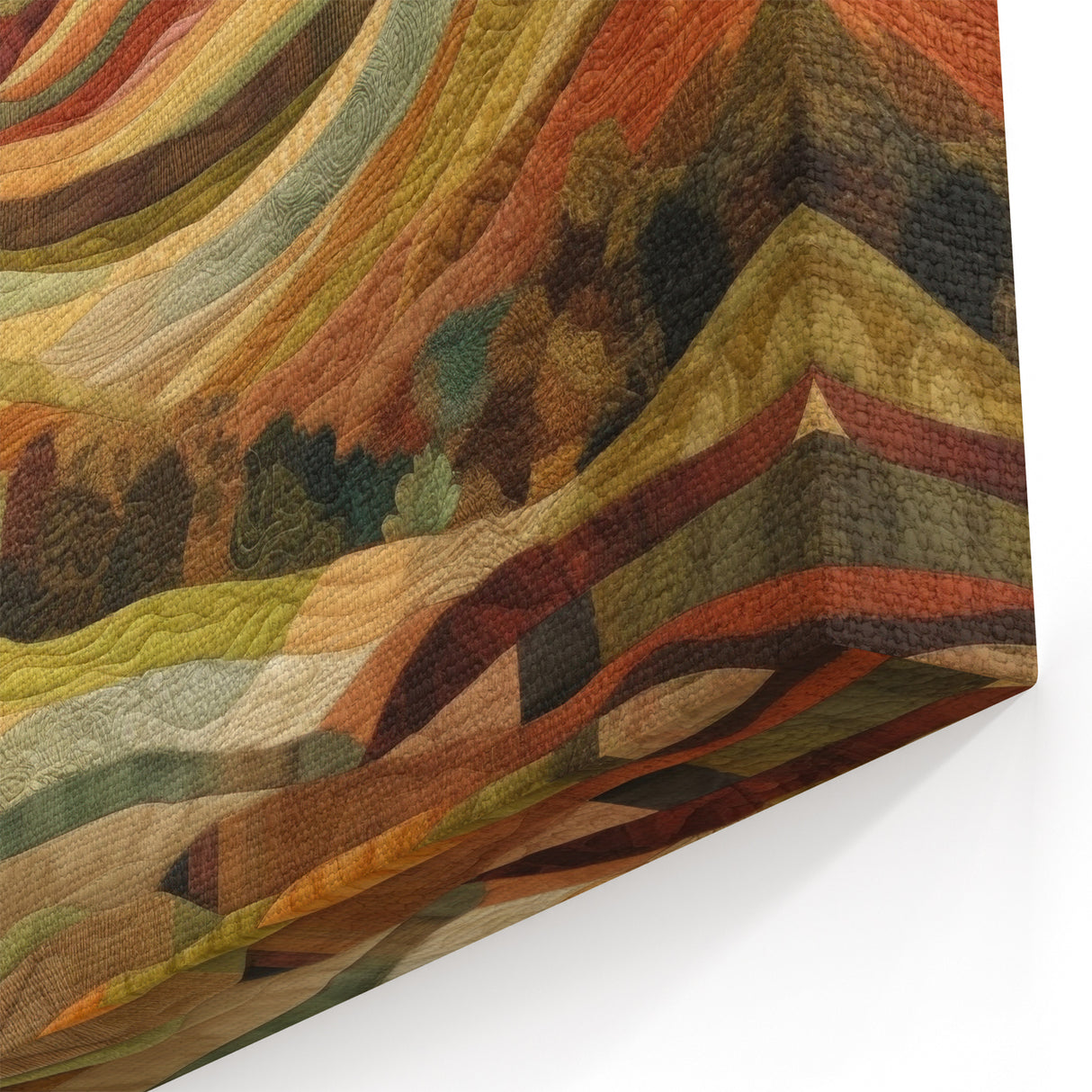 Quilted Fall Landscape Wall Art - Vibrant Seasonal Autumn Decor