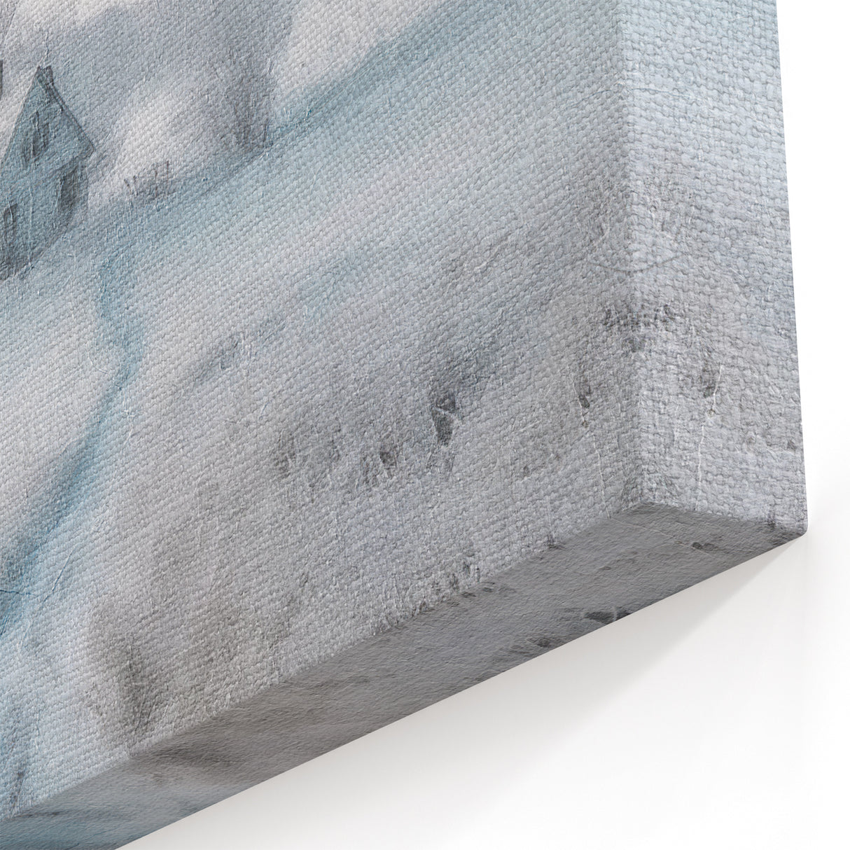 Winter Cottage Frosted Tree Wall Art - Snowy Path and Calm Landscape