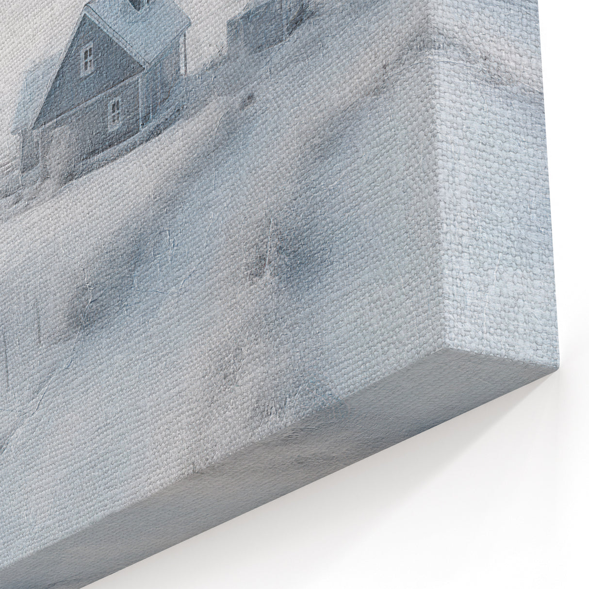 Winter Cottage Serenity Wall Art - Snowy Scene with Frosty Tree