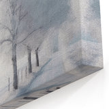 Frosty Winter Road Wall Art - Snowy Path with Frosted Trees Canvas