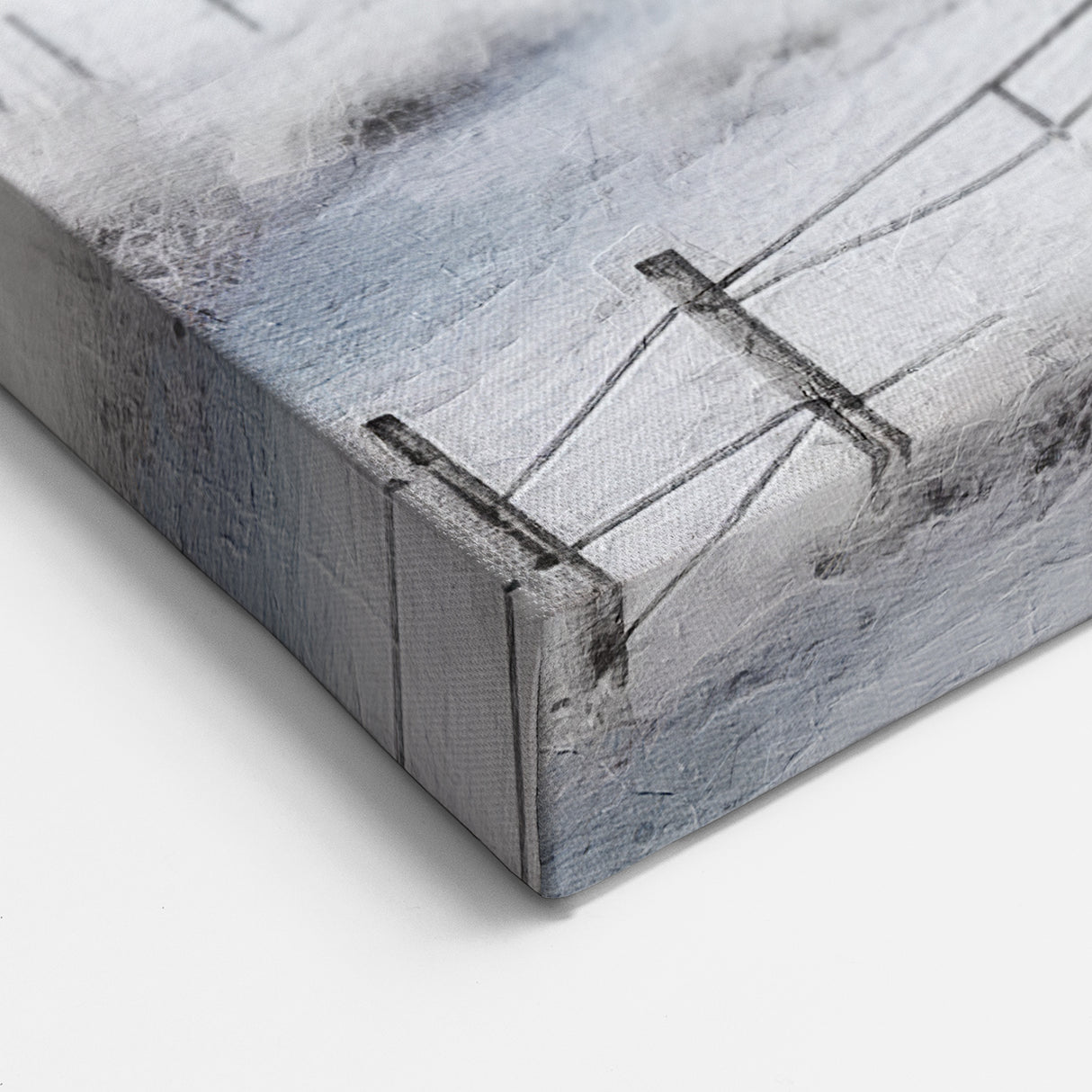 Winter Cottage Landscape Wall Art - Snowy Path and Frosted Trees Print