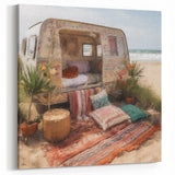 Cozy Beachside Caravan Decor - Bohemian Camper Van Wall Art