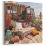 Rustic Bohemian Camper Van - Retro Outdoor Wall Art