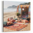 Vibrant Bohemian Beach Camper - Retro Caravan Wall Art