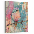 Pastel Songbird Wildlife Painting - Animal Canvas Wall Art for Home Decor
