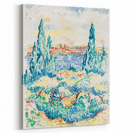 Vibrant Landscape Modern Wall Art - Serene Coastal Nature-Inspired Print