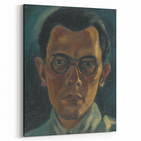 Modern Portrait Wall Art - Expressive Self-Portrait with Dark Tones