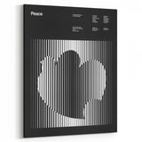 Vintage Minimalist Poster Wall Art - Black and White "Peace" Design