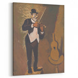 Vintage Performer Wall Art - Whimsical Clown Playing Violin in Warm Tones