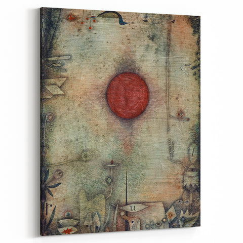 Abstract Modern Art - Textured Red Circle on Earthy Canvas | Contemporary Decor
