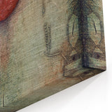 Abstract Modern Art - Textured Red Circle on Earthy Canvas | Contemporary Decor