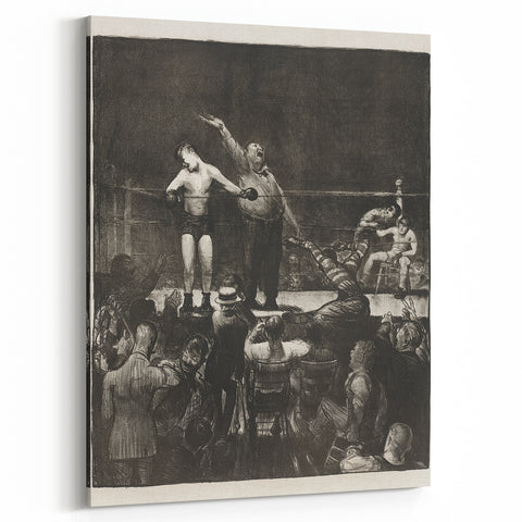 Modern Wall Art - Dramatic Boxing Match Scene | Monochrome Contemporary Print