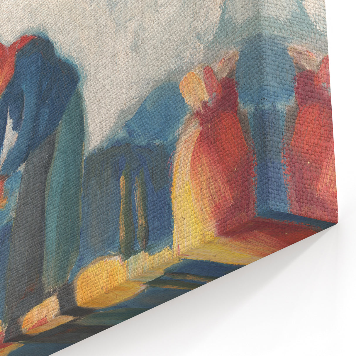 Modern Wall Art - Vibrant Rural Landscape with Worker | Colorful Art Print