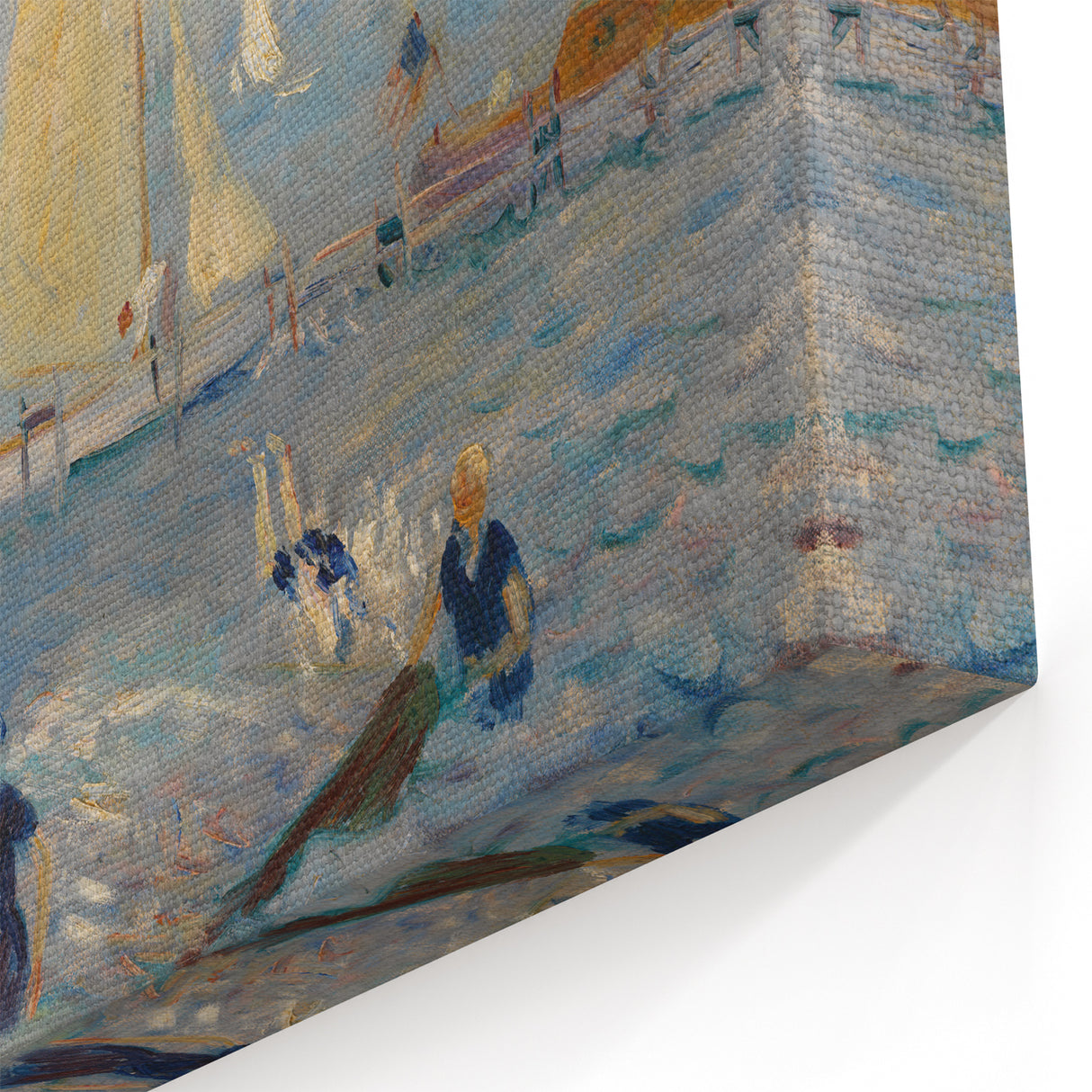 Modern Wall Art - Lively Seascape with Bathers | Coastal Beach Scene