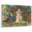 Modern Wall Art - Verdant Garden Scene with Statue | Nature-Inspired Decor