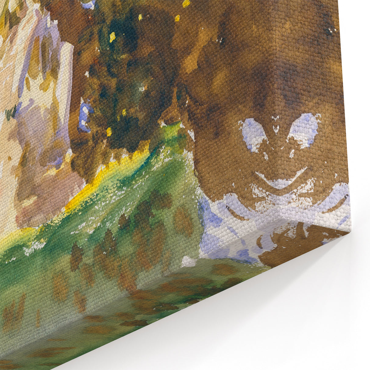 Modern Wall Art - Verdant Garden Scene with Statue | Nature-Inspired Decor