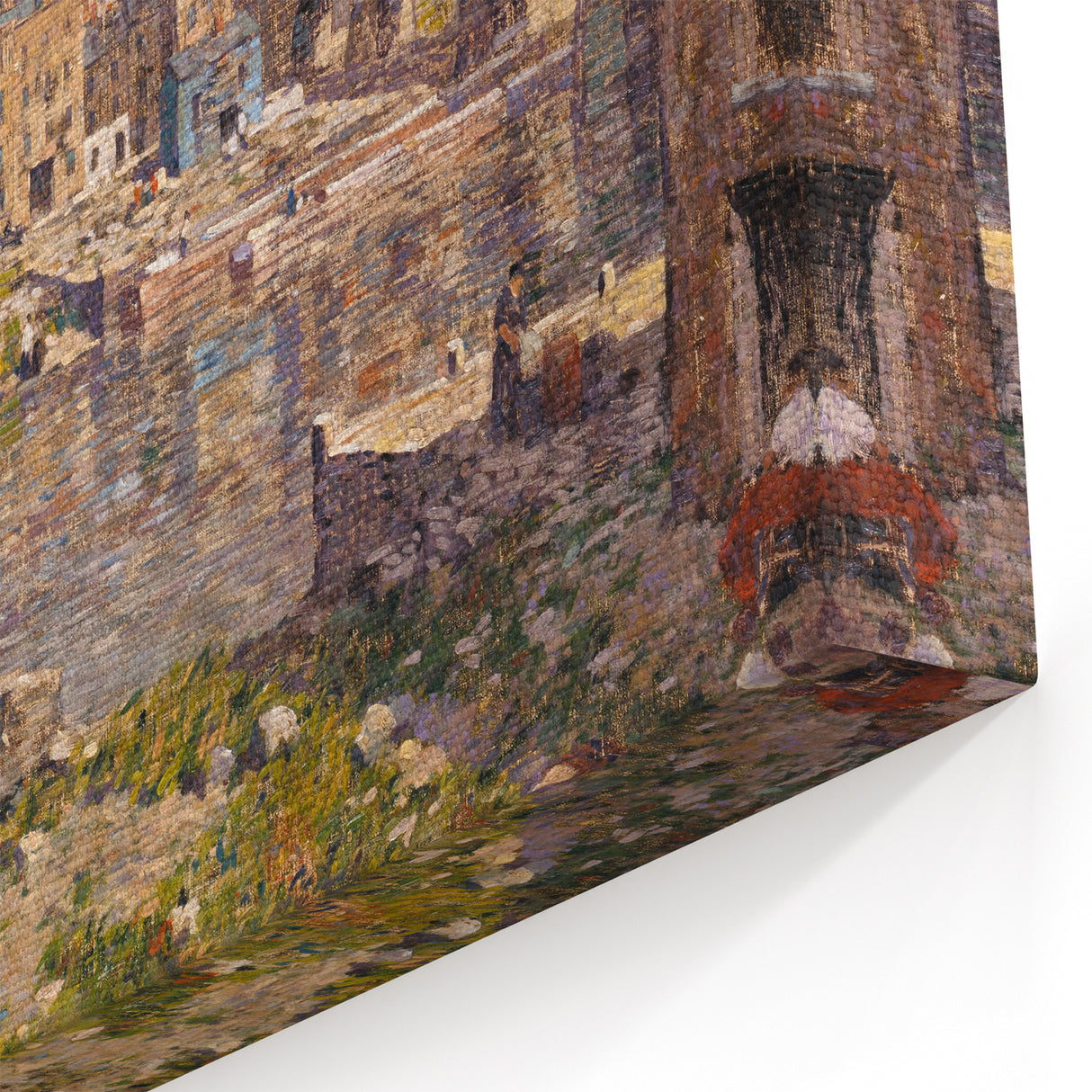 Modern Wall Art - Vibrant Riverside Town Scene | Classic Cityscape Decor