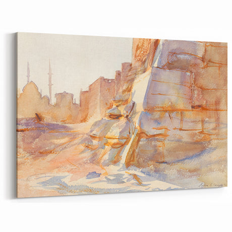 Modern Wall Art - Sunlit Desert Landscape | Tranquil Architecture Scene