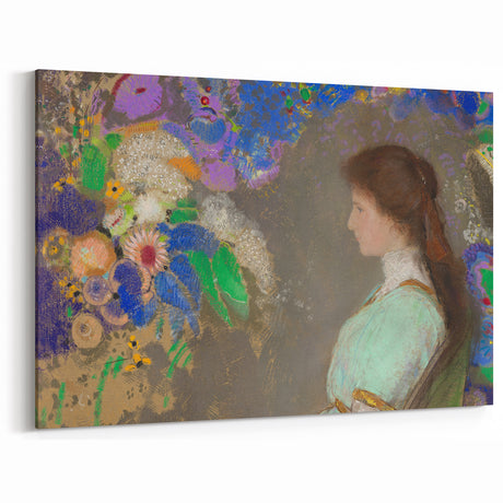 Modern Wall Art - Dreamy Floral Portrait | Elegant Colorful Decor