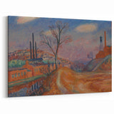 Modern Wall Art - Industrial Landscape Scene | Warm Earthy Decor
