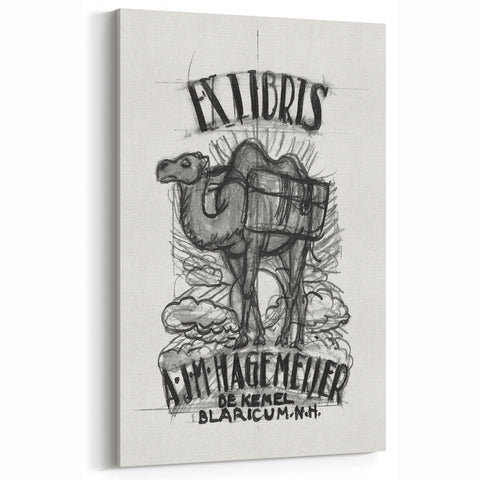 Ex Libris Camel Design | Unique Modern Art Print by Leo Gestel