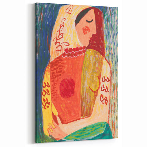 Colorful Woman Portrait | Modern Art Print by Mikuláš Galanda