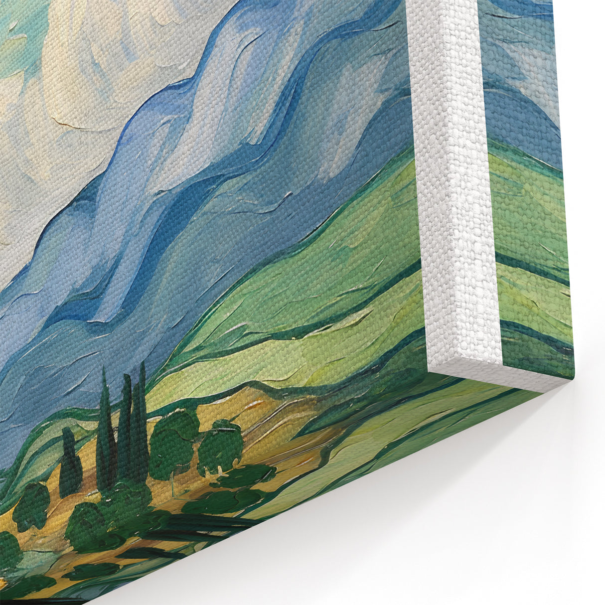 Famous Van Gogh Paintings - Cypress Trees in Wheatfield Wall Art