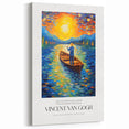 Starry Night Wall Art - Van Gogh Inspired Boat at Sunset Print