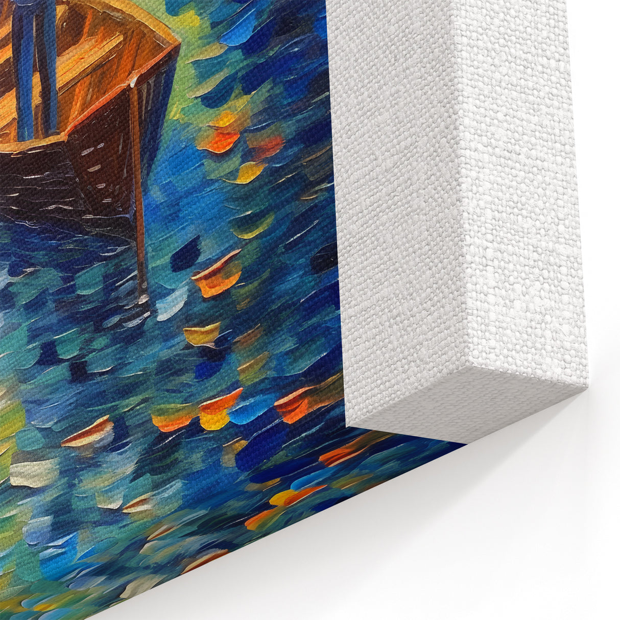 Starry Night Wall Art - Van Gogh Inspired Boat at Sunset Print