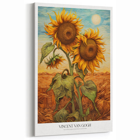 Famous Van Gogh Paintings - Sunflower Fields Canvas Print